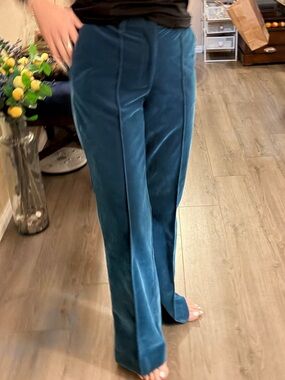 C. Wonder Velvet High-Rise Flare Leg Pants in Teal Size 6 NWOT Pockets